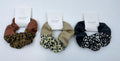 Scrunchie Metade Courino Metade Animal Print (6 pretas 3 Bege e 3 Marrom)