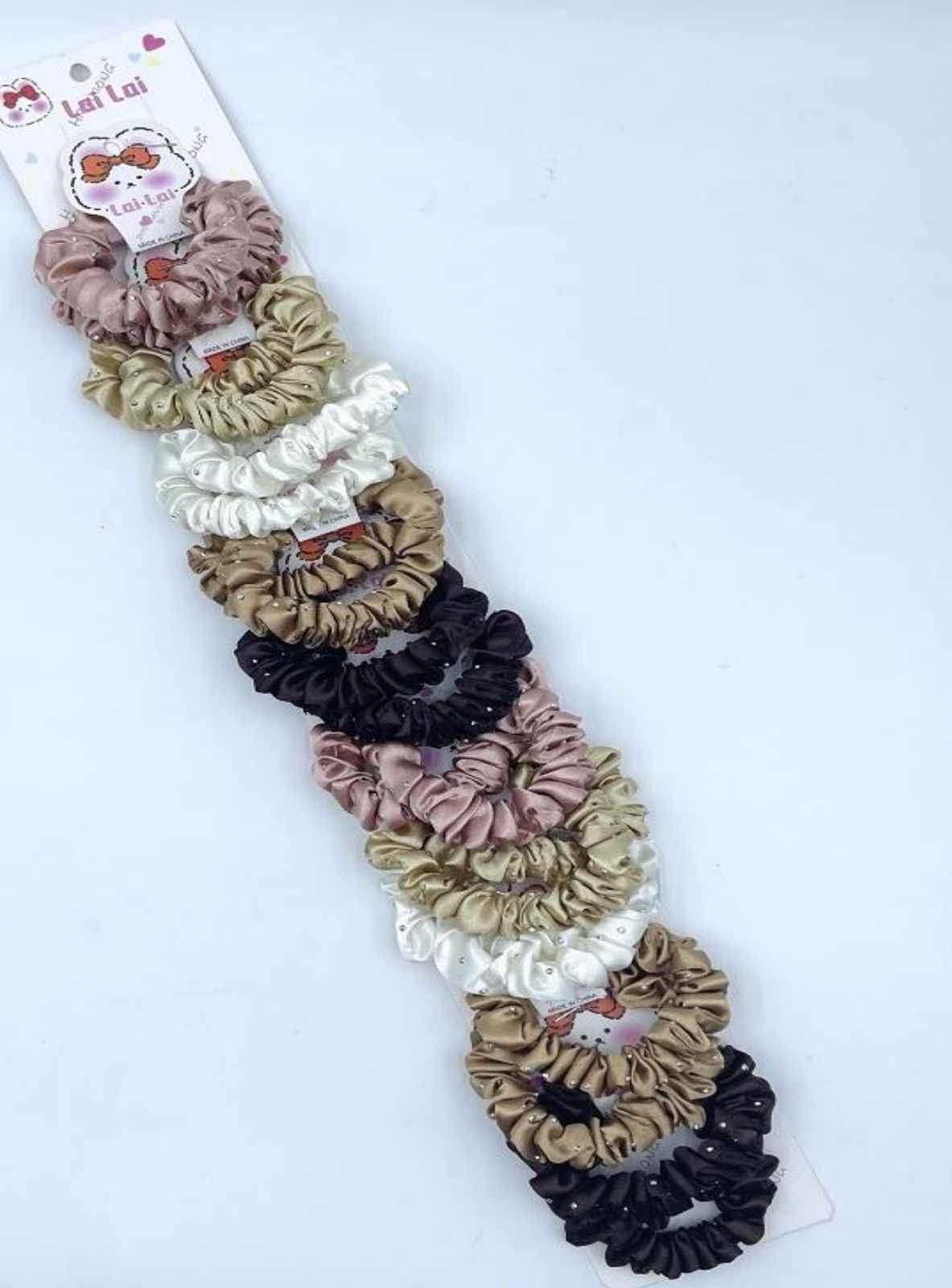 Scrunchie Slim Acetinada com Pontos de Luz (20 peças)