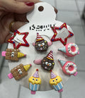 Tic tac estrelinha, xuxinha e mini hair clip metal bichinhos parabéns (12 cartelas com 10 peças cada)