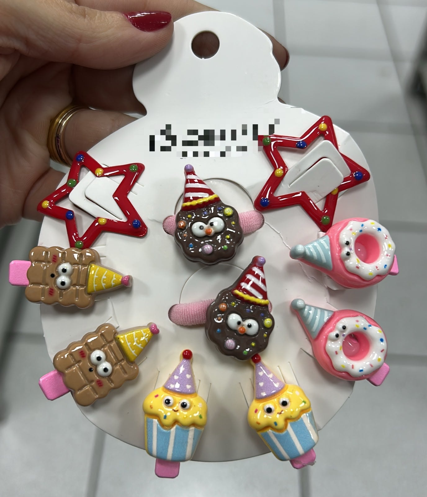 Tic tac estrelinha, xuxinha e mini hair clip metal bichinhos parabéns (12 cartelas com 10 peças cada)