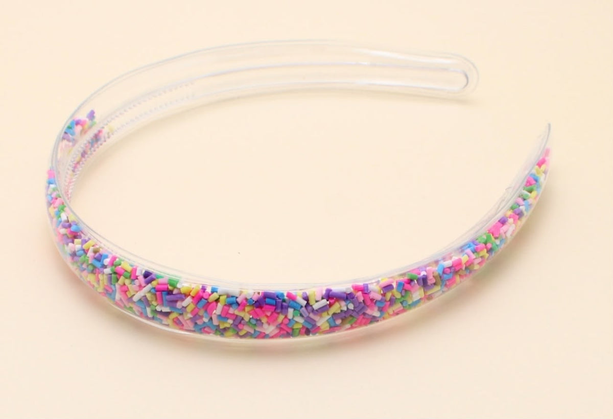 Tiara infantil com dentinho acqua com granulados (12 peças)