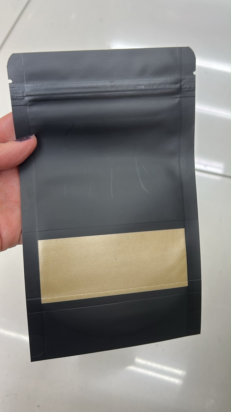 Saco zip kraft 12x20cm com visor parcial (50 peças)