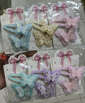 Hair clip base metal com acrílico borboleta (12 cartelas com 2 peças cada)