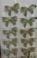 Broche de agulha médio cravejado laço pontas (12 peças)