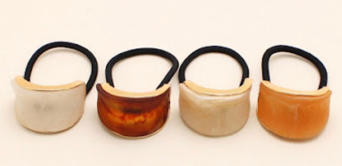 Xuxinha côncavo com acetato fosco e base metal (12 peças 3 de cada cor)