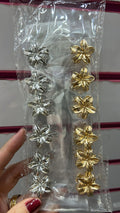 Pregadeira pp metal flor havaiana (12 peças 6 de cada cor)