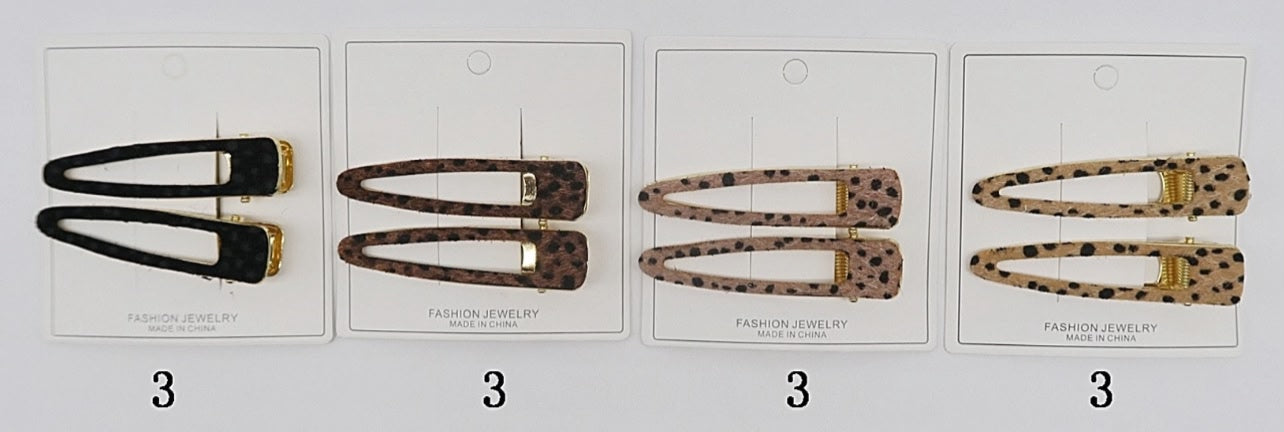 Hair clip metal com pelúcia Bambi (12 cartelas com 2 peças cada 3 de cada cor)