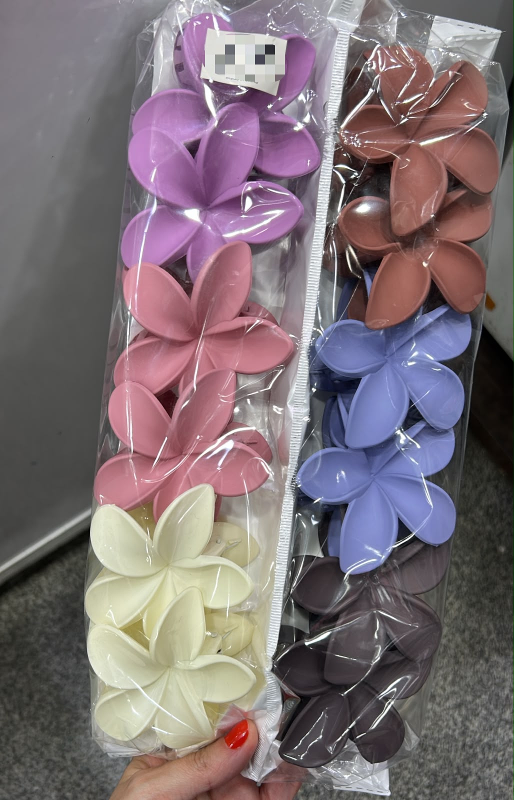 Pregadeira g poliéster flor havaiana emborrachado (12 peças 2 de cada cor)