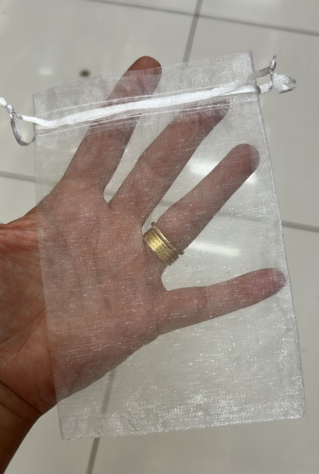 Saquinho de organza 10x15 branco (100 peças)