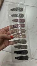 Tic tac bico com manta de strass colorido (5 pares, 10 peças total)