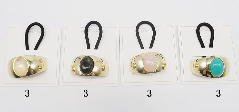 Xuxinha côncava metal com pedra sintética (12 peças 3 de cada cor)