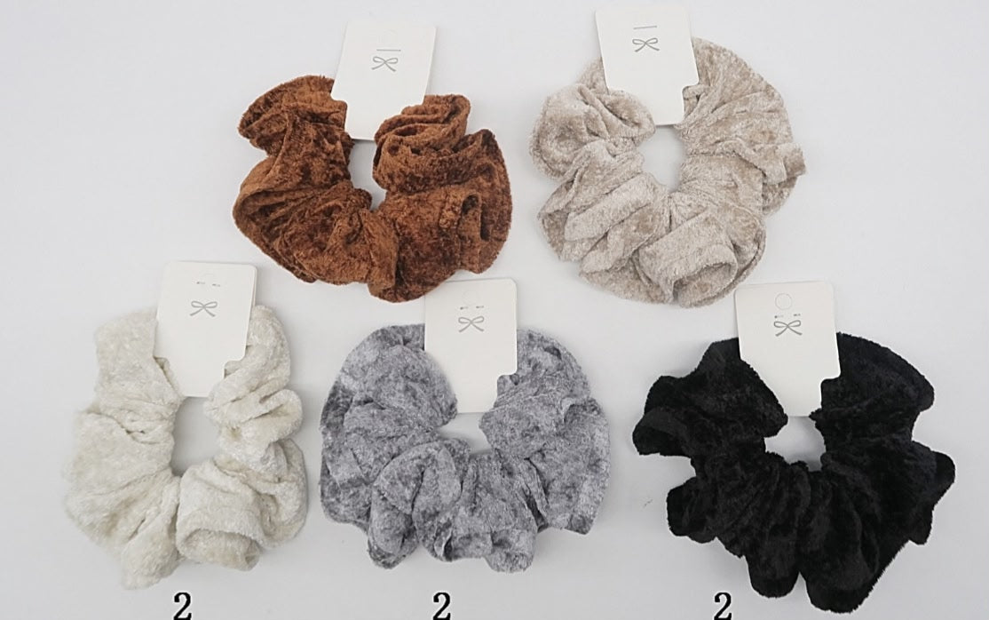 Scrunchie grande de veludo encorpado (12 peças)