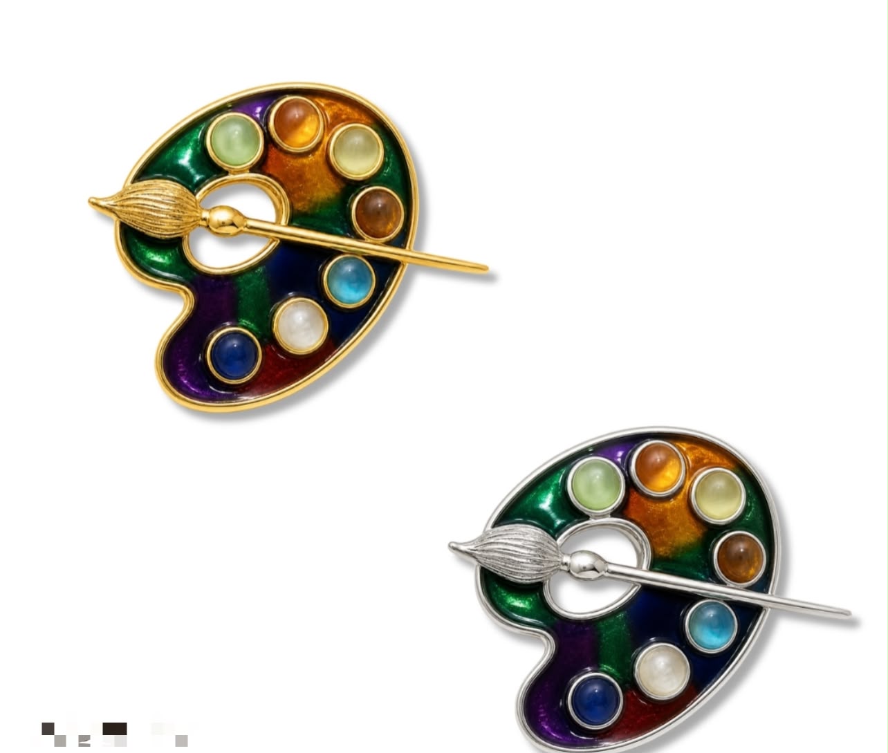 Broche agulha médio paleta esmaltado colorido (12 peças)