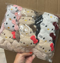 Scrunchie pelúcia hello kitty (12 peças 3 de cada cor)