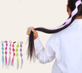 Xuxinha de cabelo com mecha gominhos (12 peças cores variadas)