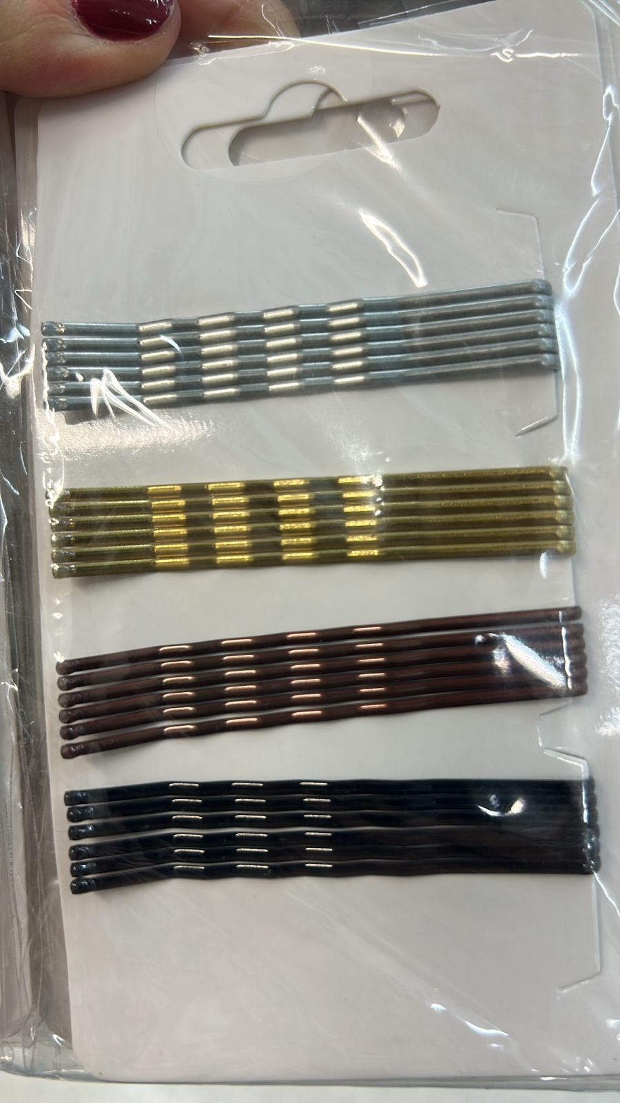 Grampo de cabelo tons variados (12 cartelas com 24 peças cada)