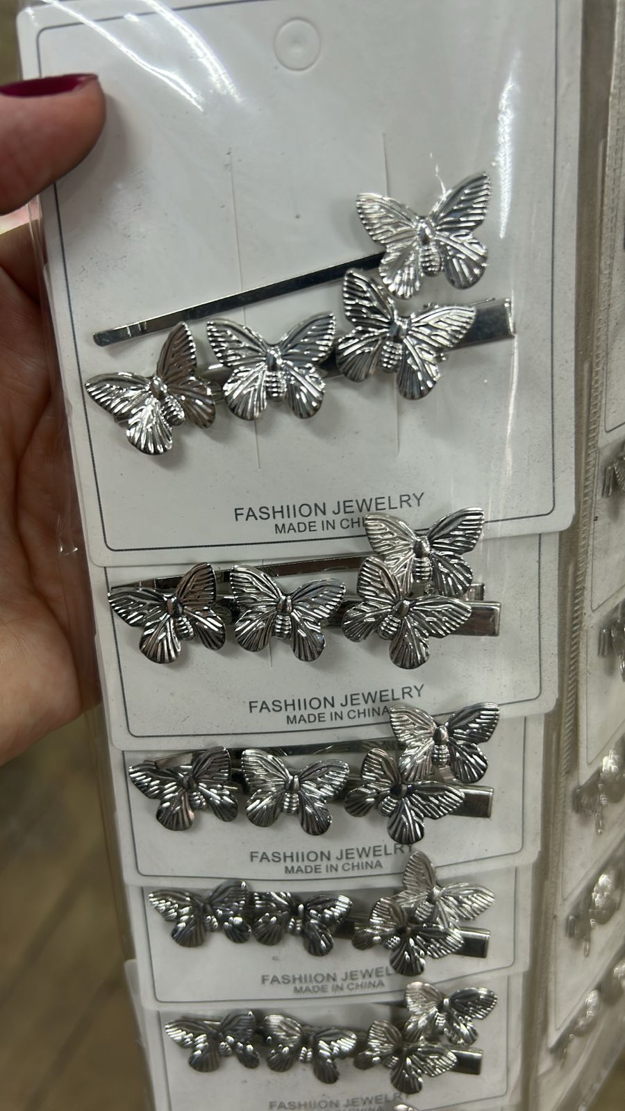 Grampo e hair clip metal borlobeta prata (12 cartelas com 2 peças cada)