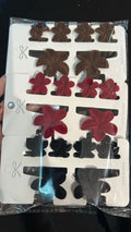 Pregadeira aveludada p e pp flor havaiana (12 cartelas com 6 peças cada e com 4 de cada cor)