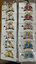 Pregadeira P metal esmaltado laço tulipa (12 peças 2 de cada cor)