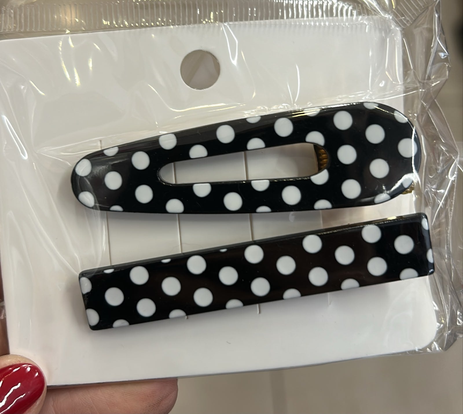 Hair clip base metal com acetato poá (12 cartelas com 2 peças cada)