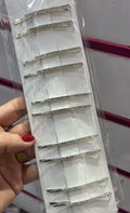 Grampo de cabelo strass prata (10 peças)