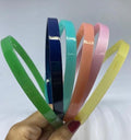 Tiara acetato liso com dentinhos colorida (12 peças 2 de cada cor)