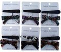 Hair clip acetato bico liso e laço com pontas (12 peças 2 de cada cor)