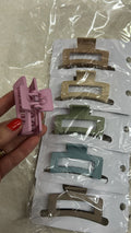 Pregadeira de silicone m cores candy retangular vazada (12 peças 2 de cada cor)