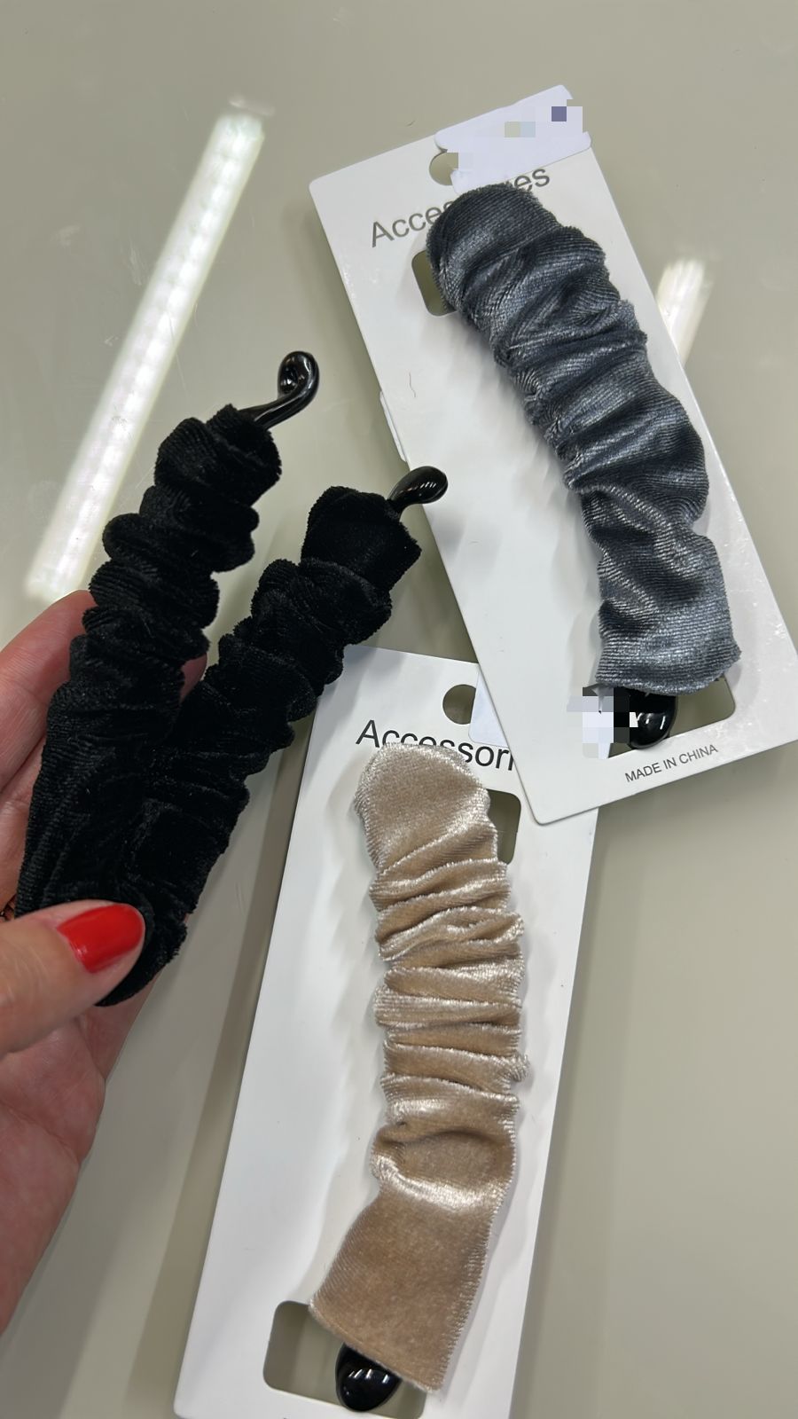 Banana de cabelo veludo molhado franzido (12 peças)
