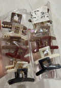 Pregadeira p metal com acetato quadratta (12 peças 2 de cada cor)