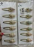 Hair clip metal esmaltado concha (12 peças cores variadas)