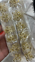 Pregadeira pp metal lacinho com microperolas (12 peças)
