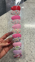 Tic tac mini tecido estampado e liso (12 peças)
