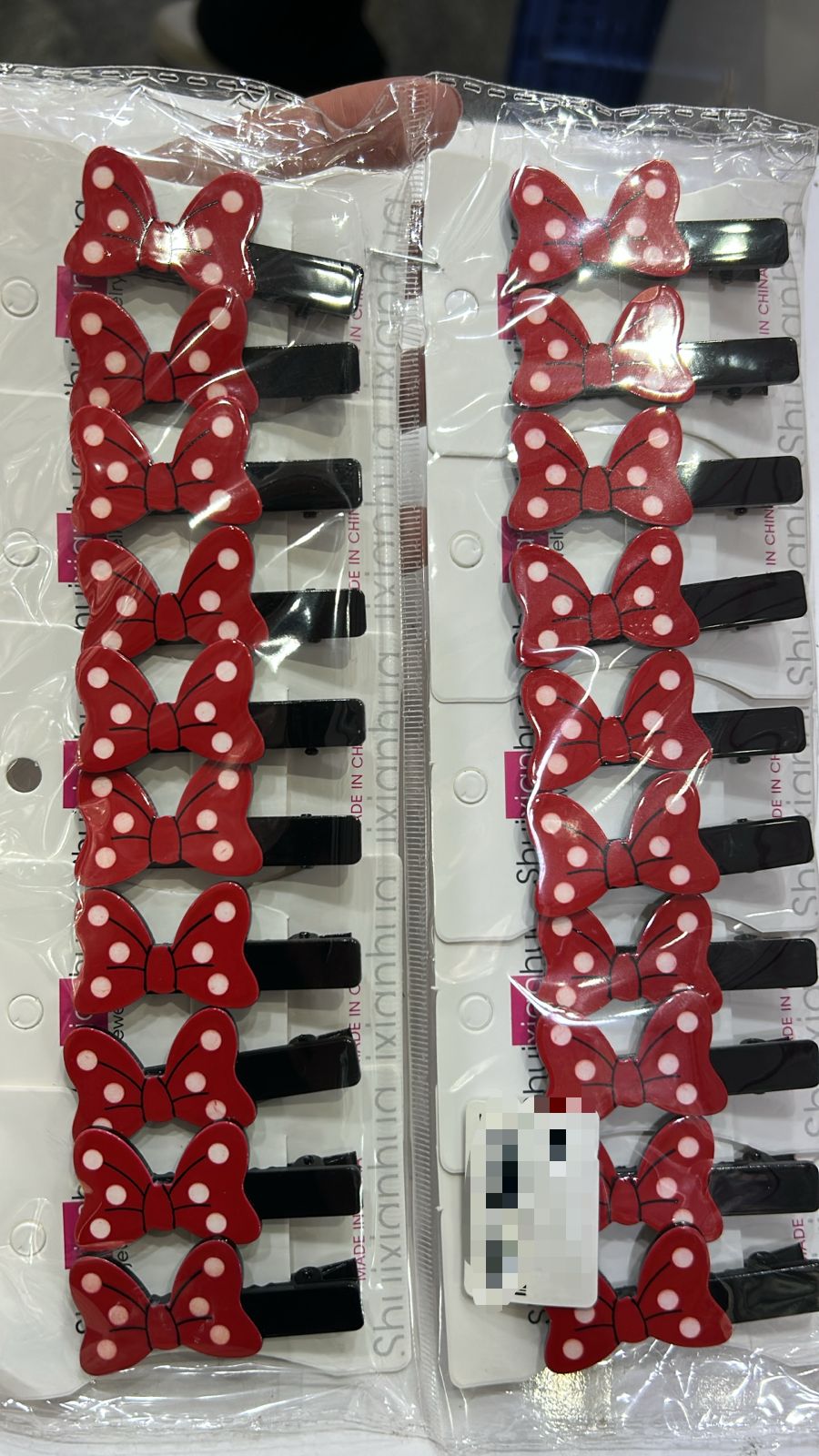 Hair clip infantil orelha minnie (10 cartelas com 2 peças cada total 20 peças)