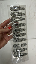 Tic tac bico com microperolas e strass (5 pares, 10 peças total)