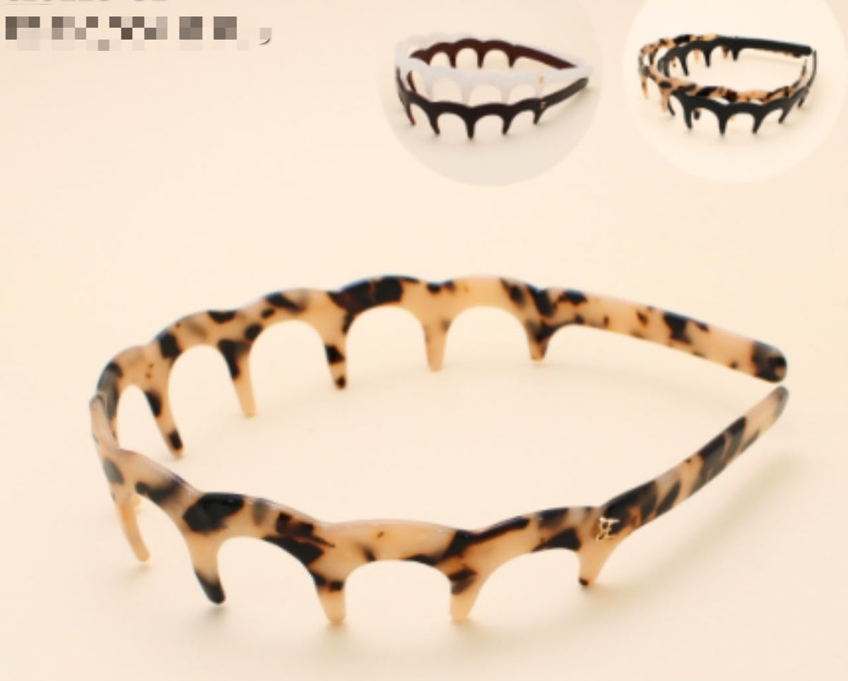 Tiara acetato pentes cores escuras (12 peças 2 de cada cor)