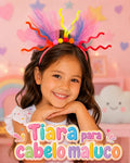 Tiara cabelo maluco para cima com pompom (12 peças)