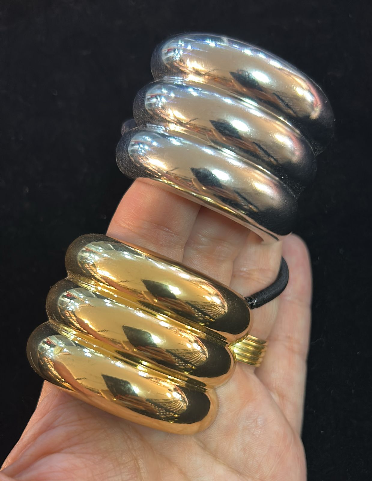 Xuxinha metal barrete triplo (12 peças 9 douradas e 3 prata)