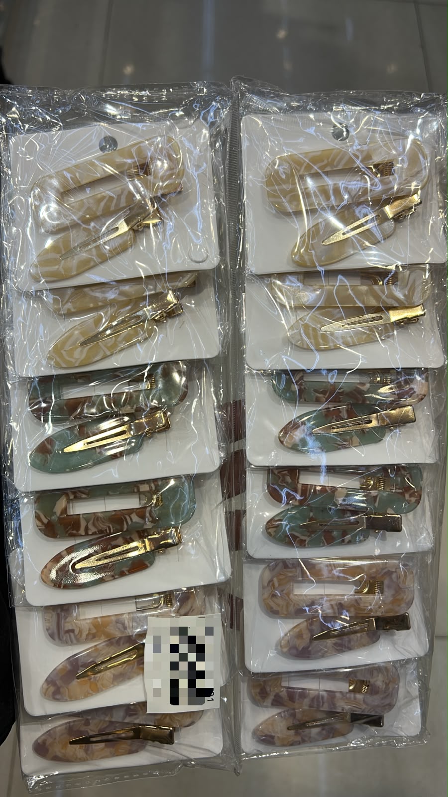 Hair clip acetato com hair clip make up (12 cartelas com 2 peças cada)