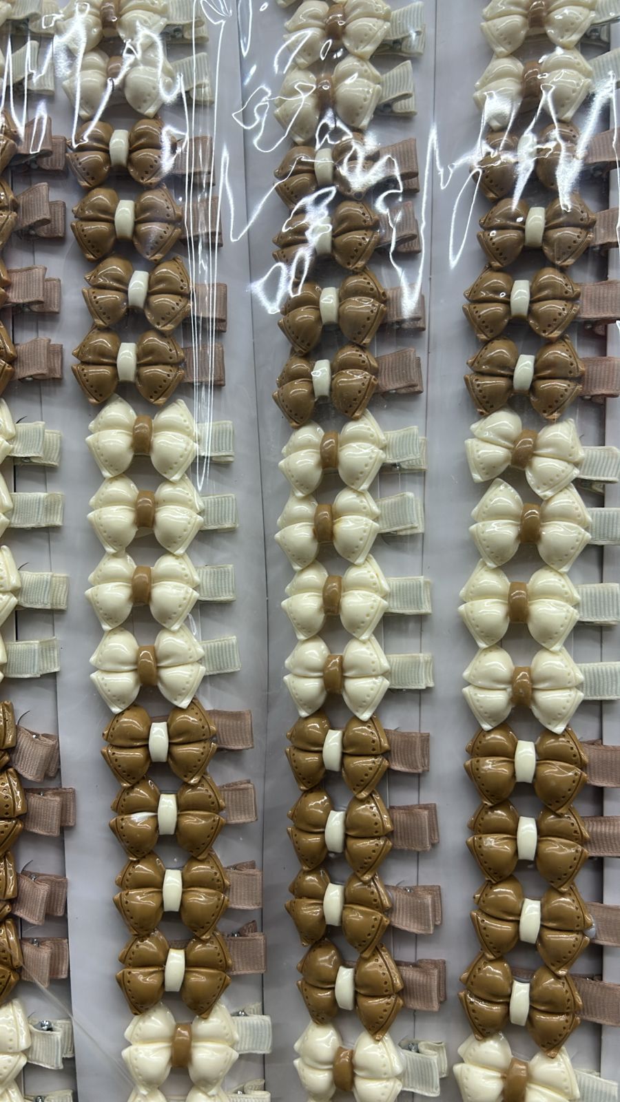 Hair clip laço duplo com pesponto cores invernais (cartela com 10 pares 20 peças total)