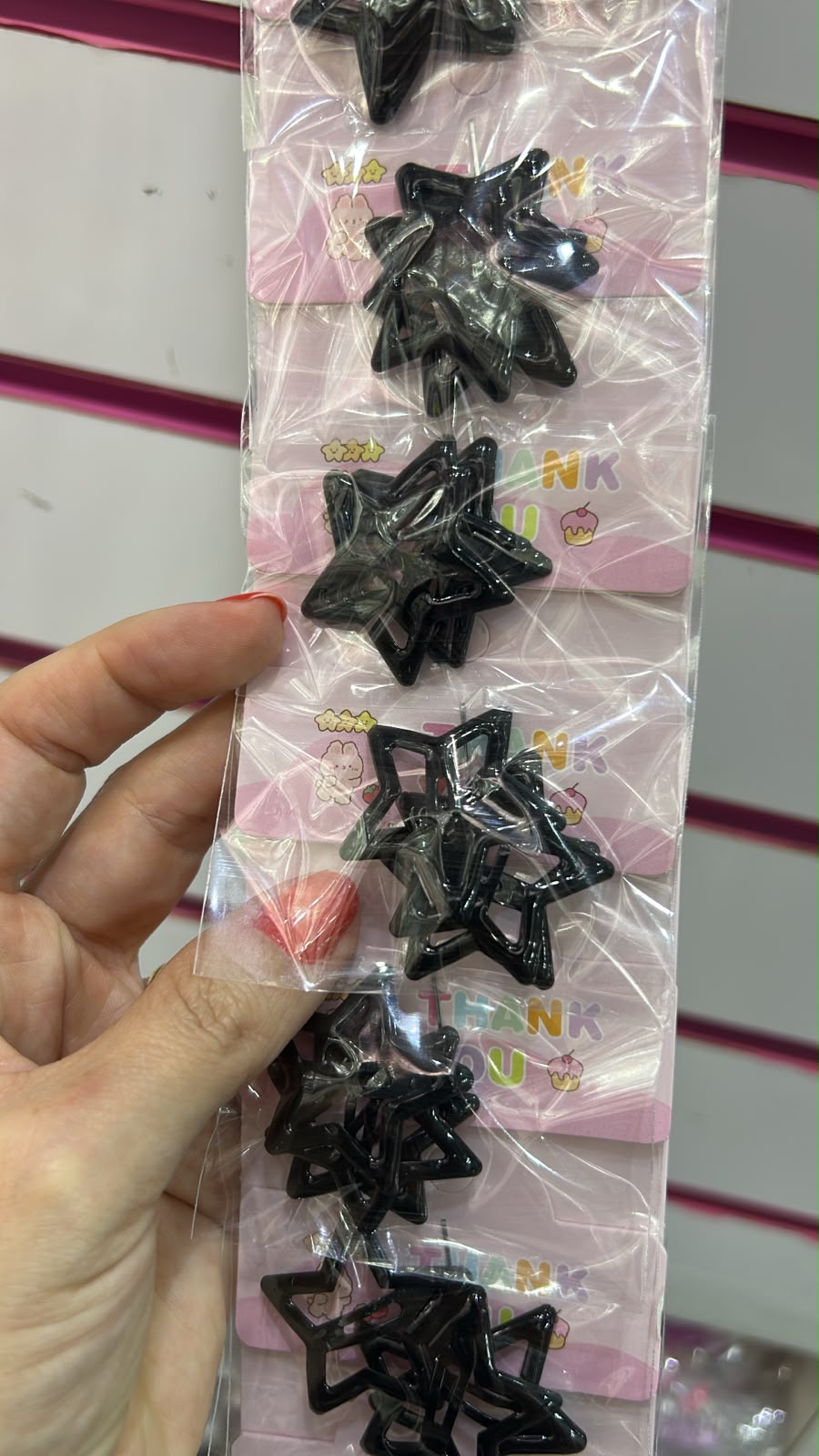 Cartela tic tac estrelinhas pequenas preto (10 Kits com 3 peças cada)