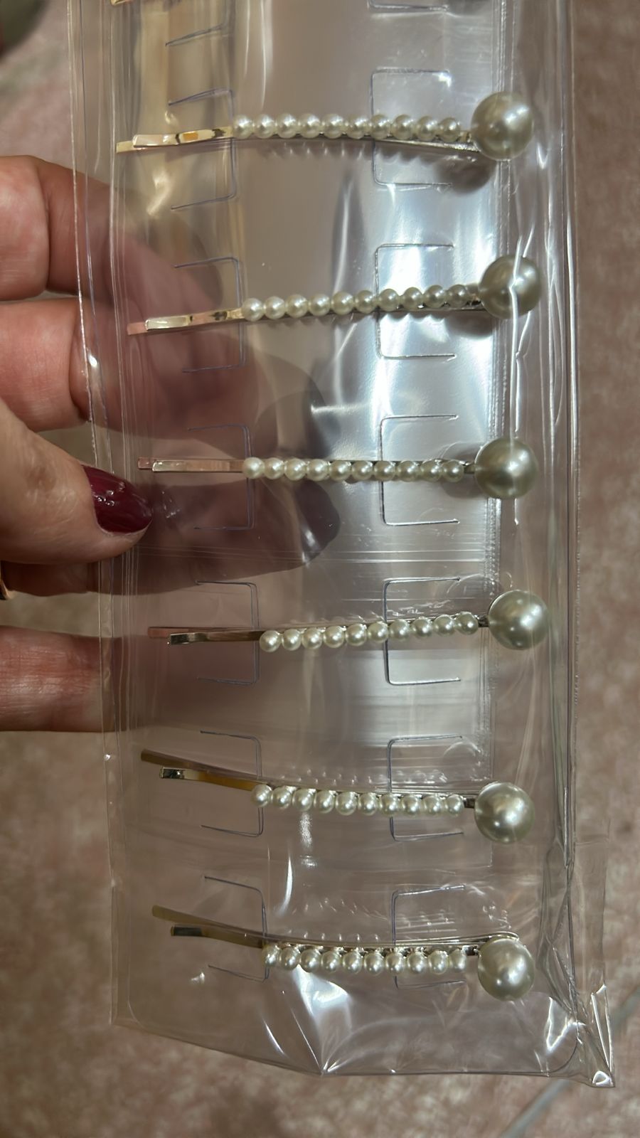 Grampo metal pérola com micro pérolas prata (10 peças)