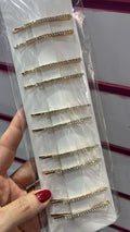 Grampo de cabelo strass dourado (10 peças)