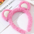 Tiara infantil pelúcia ursinho rosa (12 peças iguais)