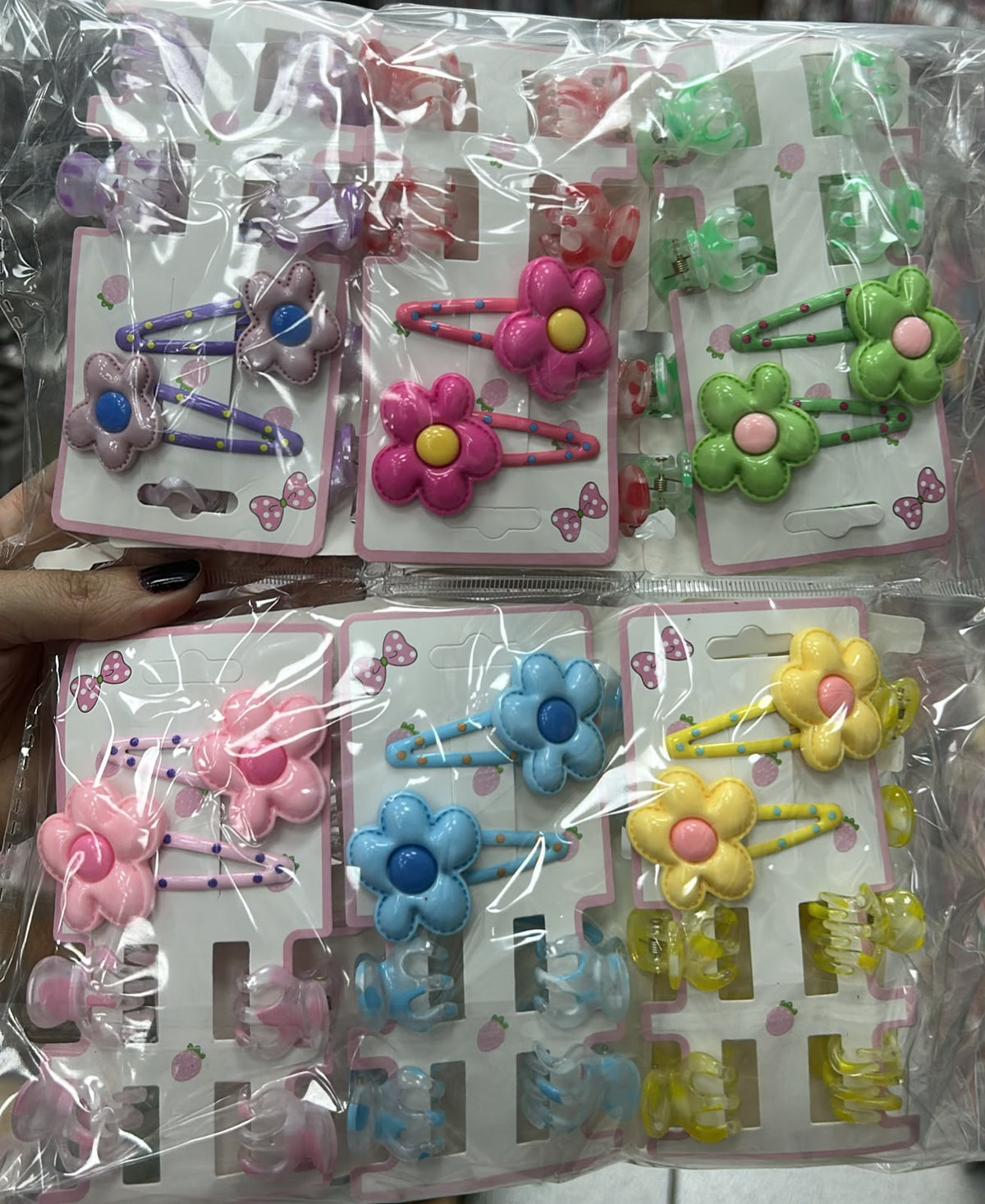 Cartela tic tac infantil flor e mini pregadeira (12 cartelas com 6 peças cada)