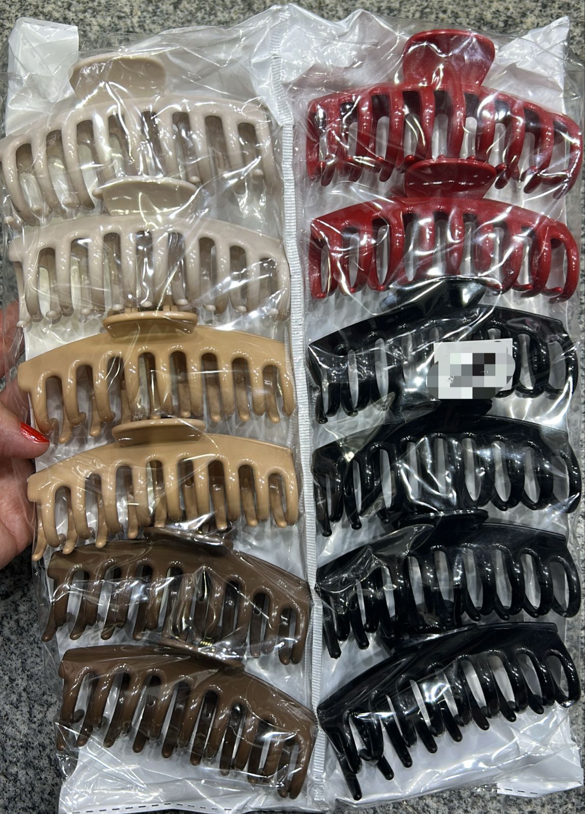 Pregadeira g em silicone cores invernais garras (12 peças 2 de cada cor)