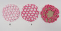 Redinha para coque grama aberta com pontos de luz (12 peças 8 rosas e 4 pink)