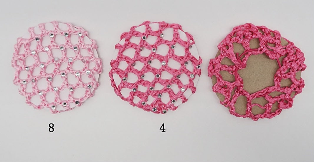 Redinha para coque grama aberta com pontos de luz (12 peças 8 rosas e 4 pink)