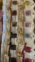 Xuxinha acetato quadrado pequena, grampo acetato, grampo brilhos e hair clip torcido (12 cartelas com 4 peças cada)