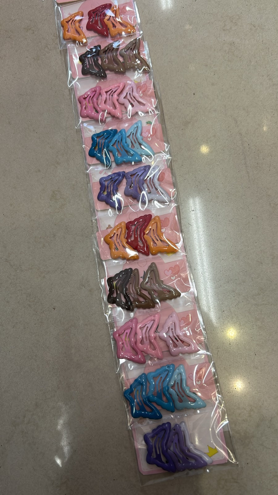 Tic tac infantil retangular borboleta (10 kits com 3 peças cada total 30 peças)